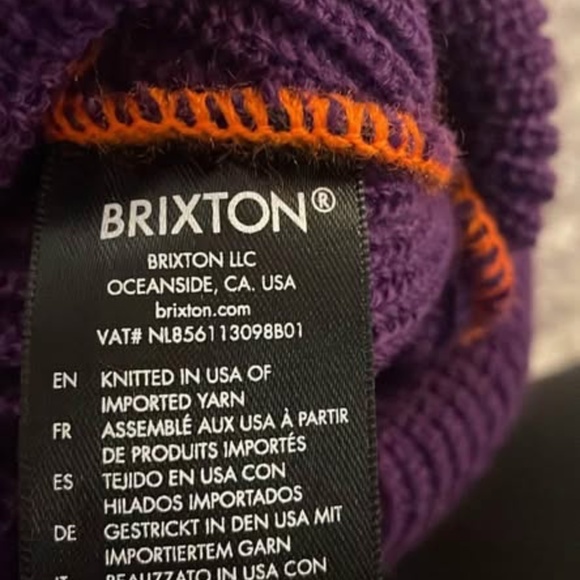 BRAND NEW unisex brixton purple winter snow beanie toque hat - Picture 3 of 4